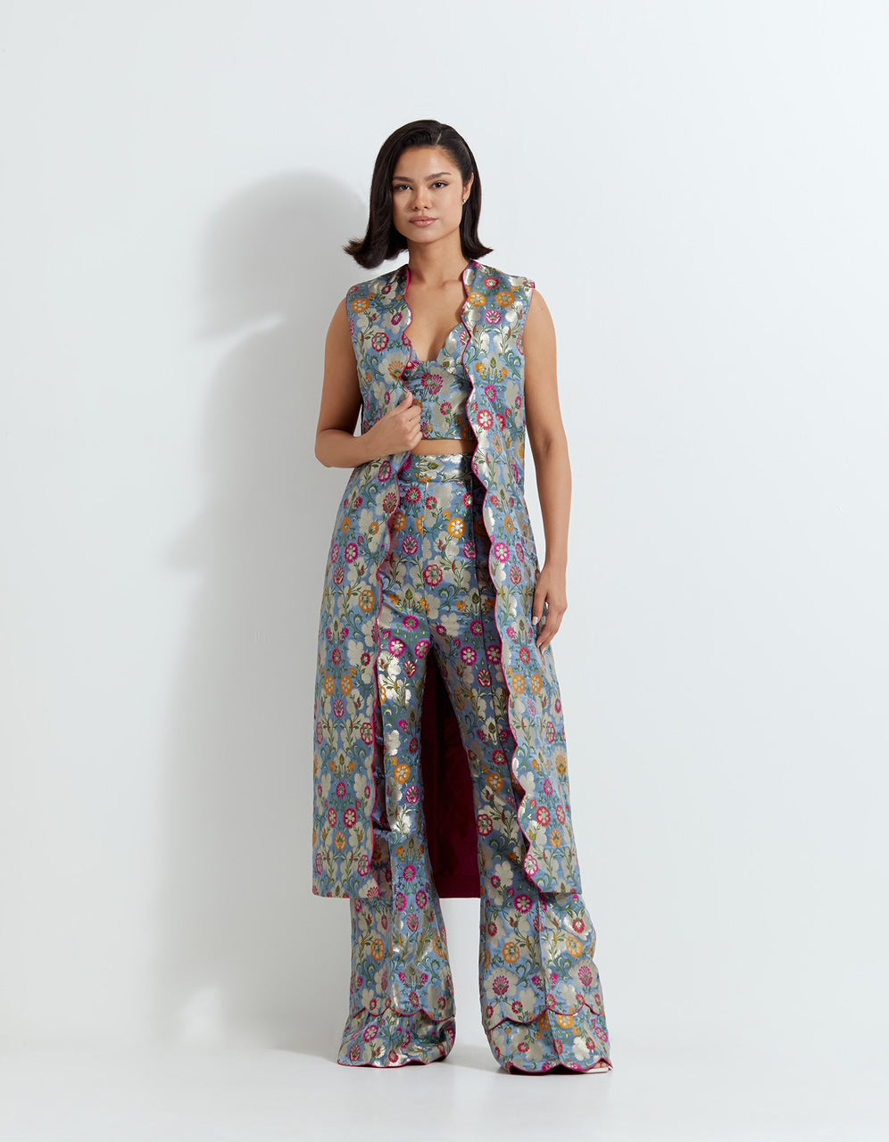 Jacket Pants and Bustier Set