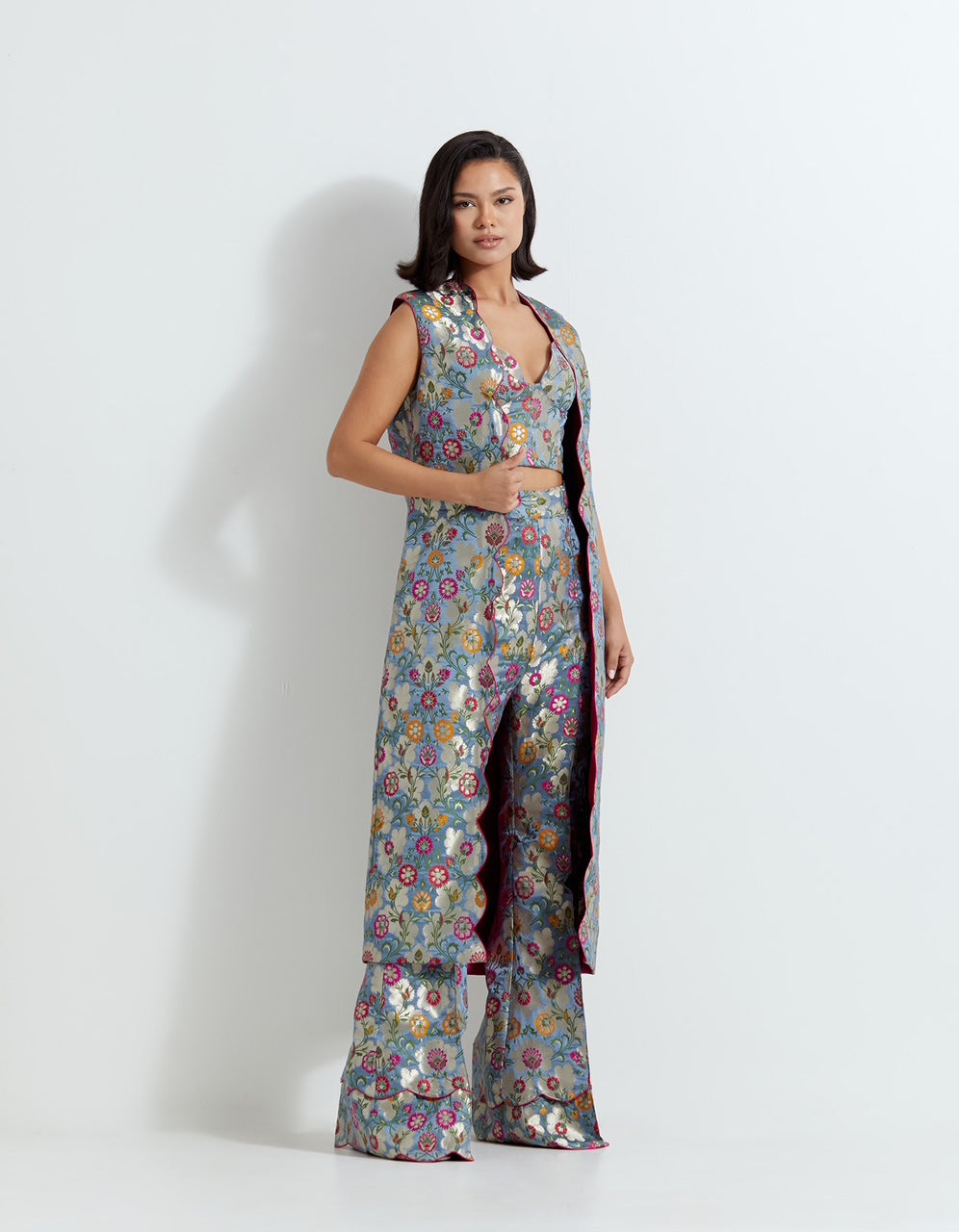 Jacket Pants and Bustier Set