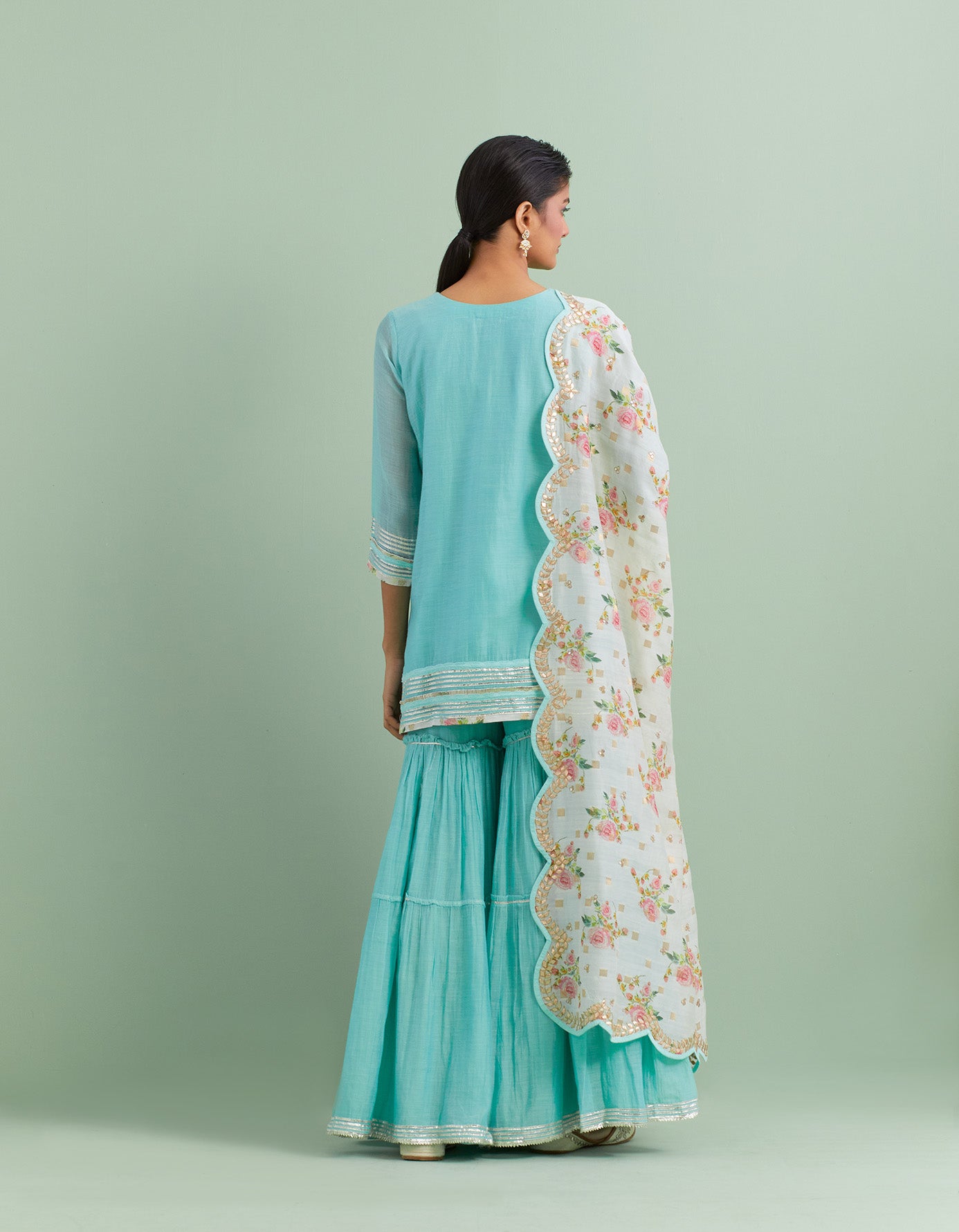 Blue & Ivory Sharara Sets