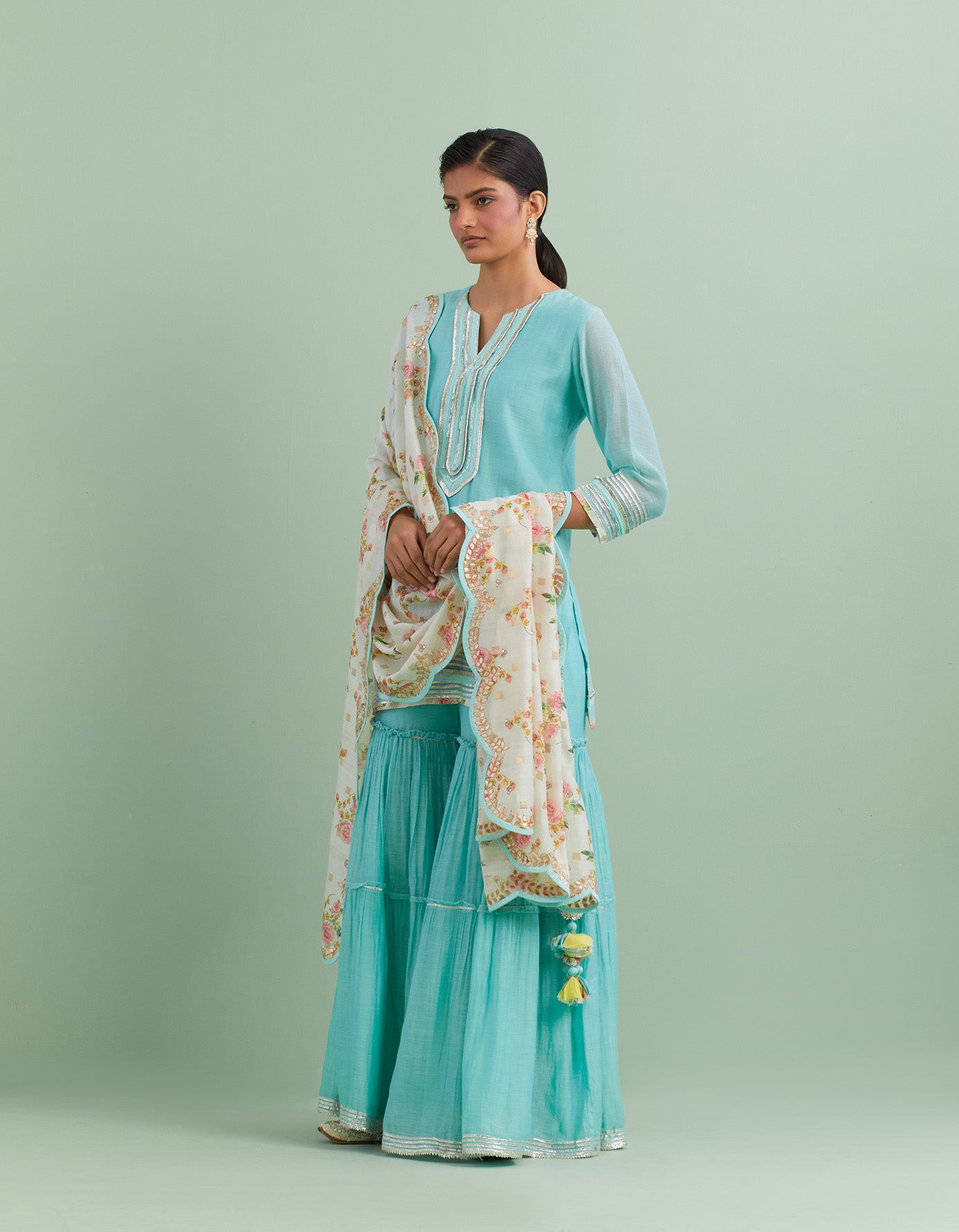 Blue & Ivory Sharara Sets