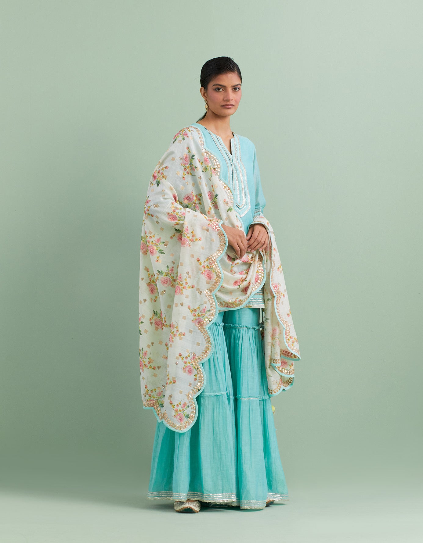 Blue & Ivory Sharara Sets