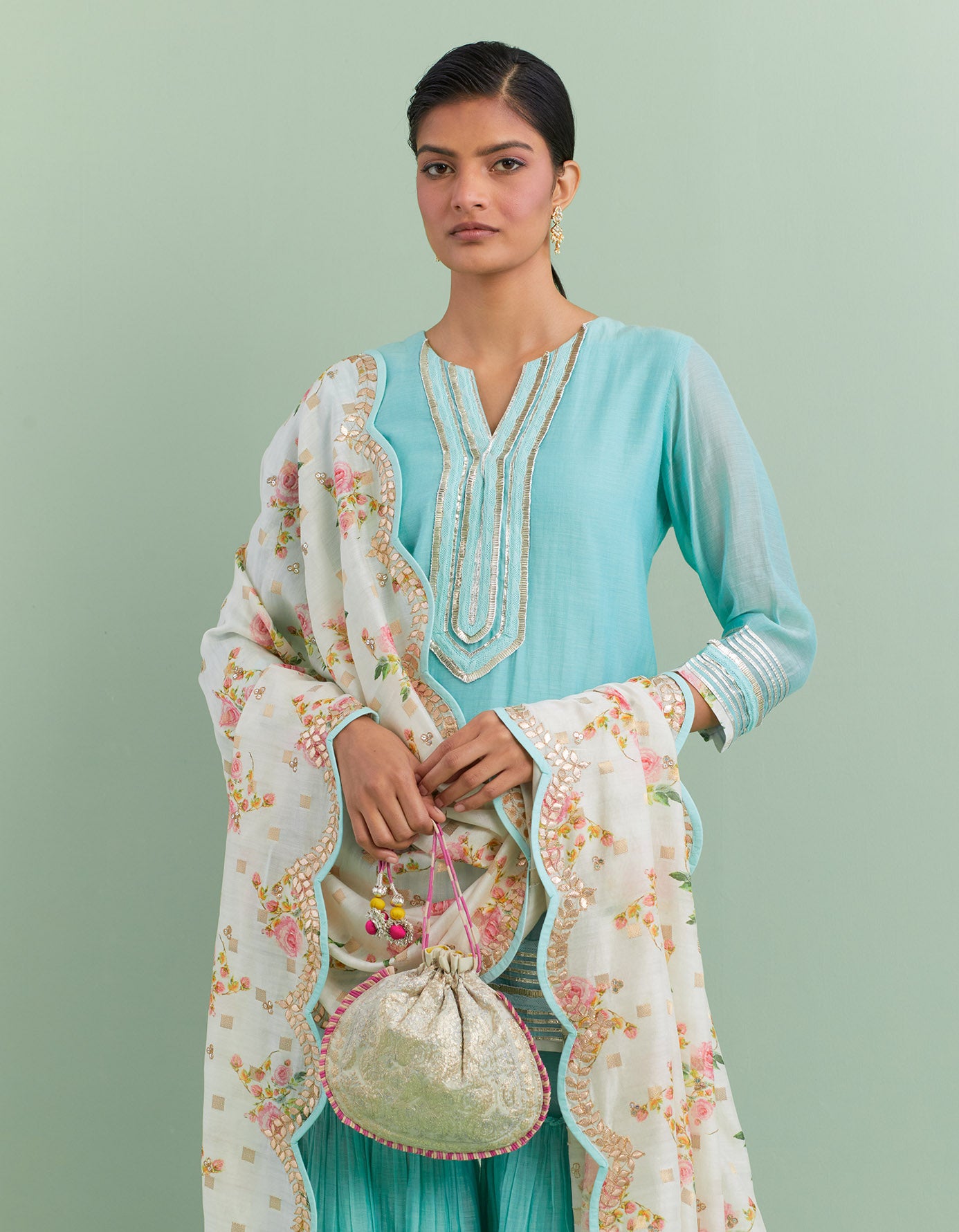 Blue & Ivory Sharara Sets