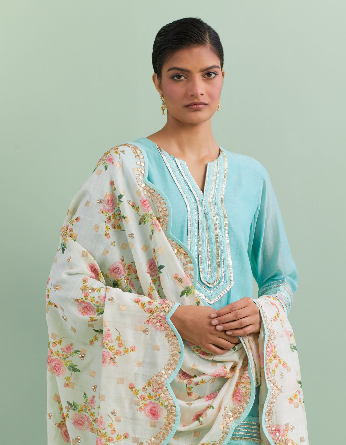 Blue & Ivory Sharara Sets