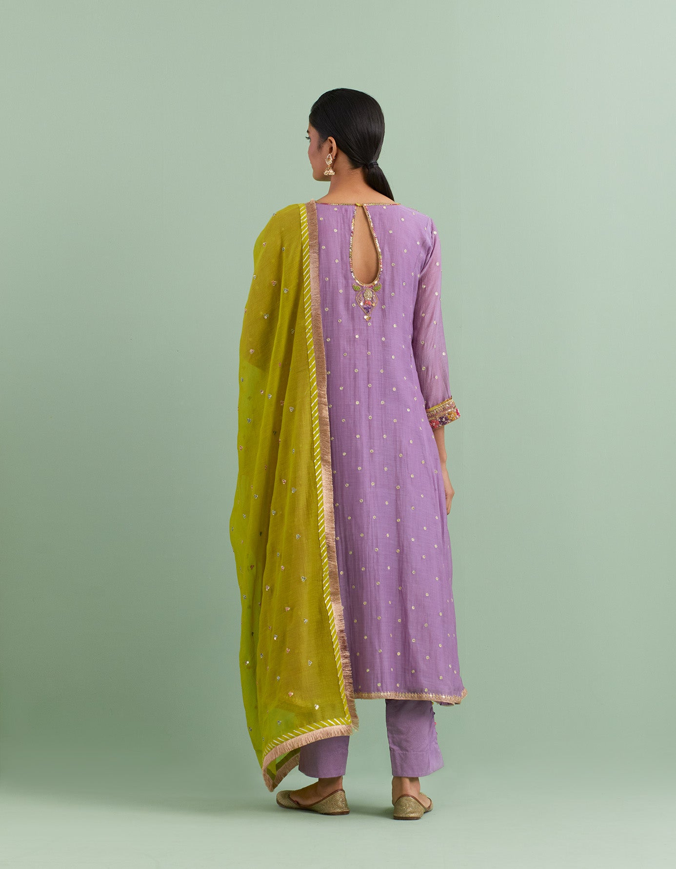 Lilac & Yellow Kurta Set
