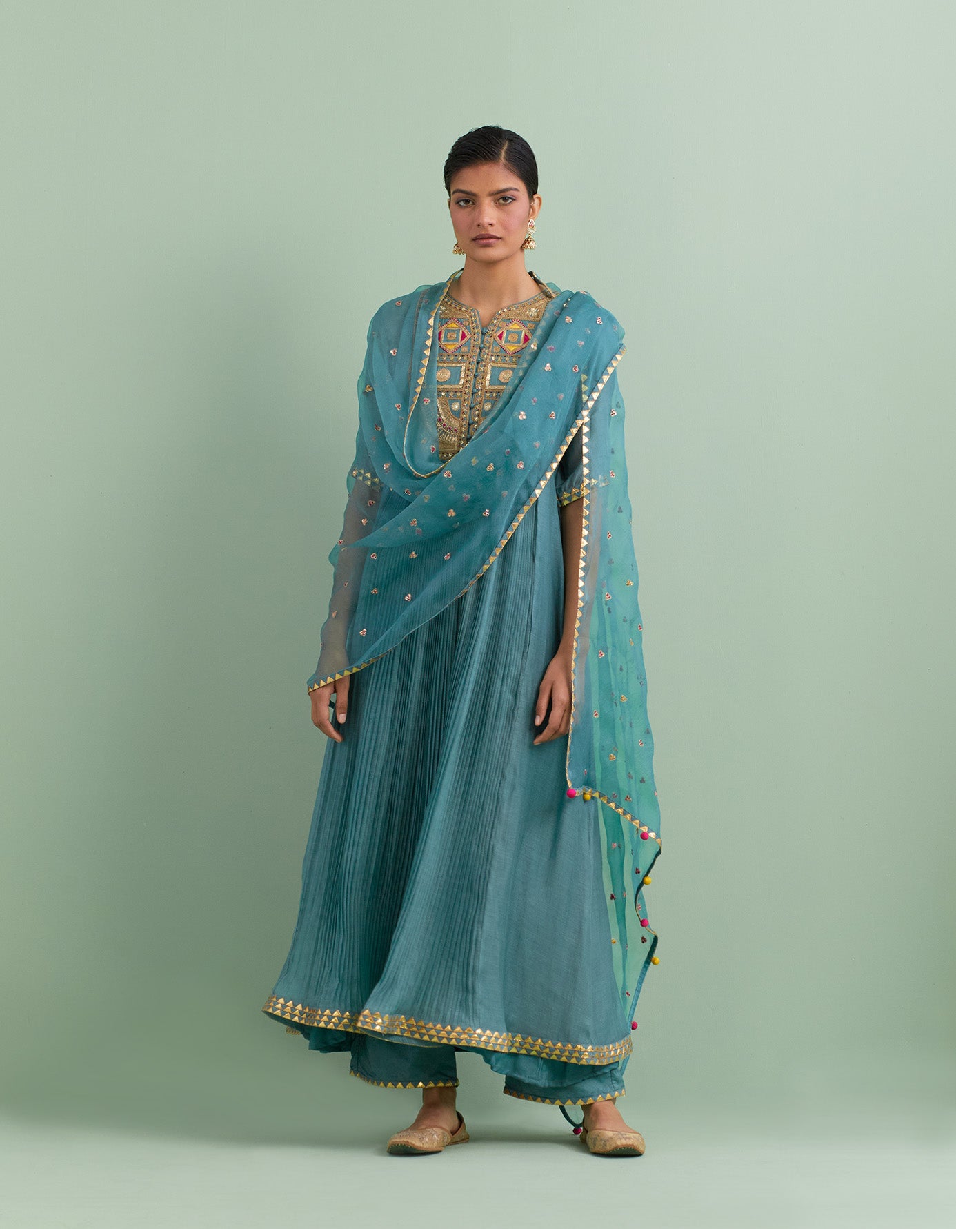 Teal Blue Kurta Set