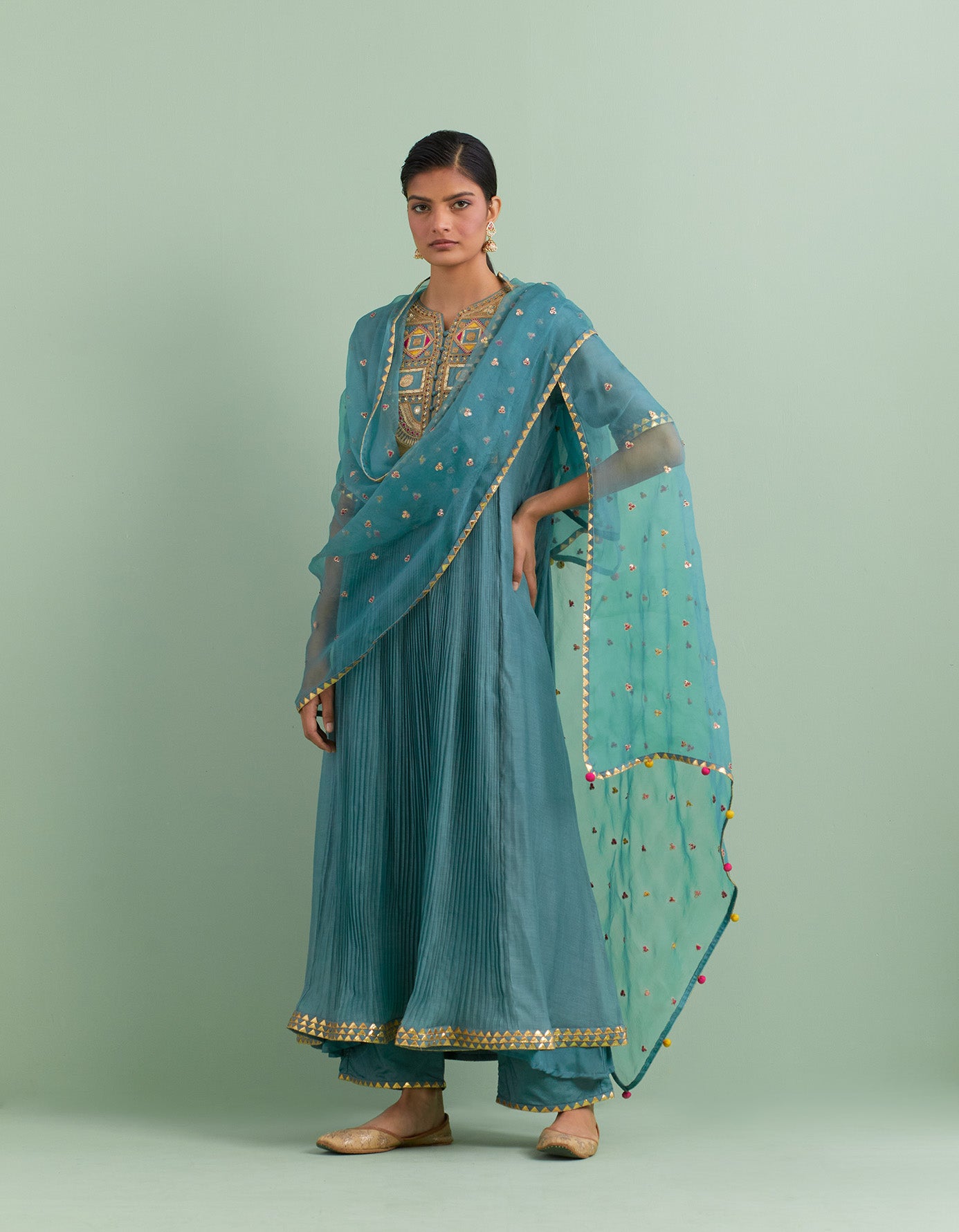 Teal Blue Kurta Set