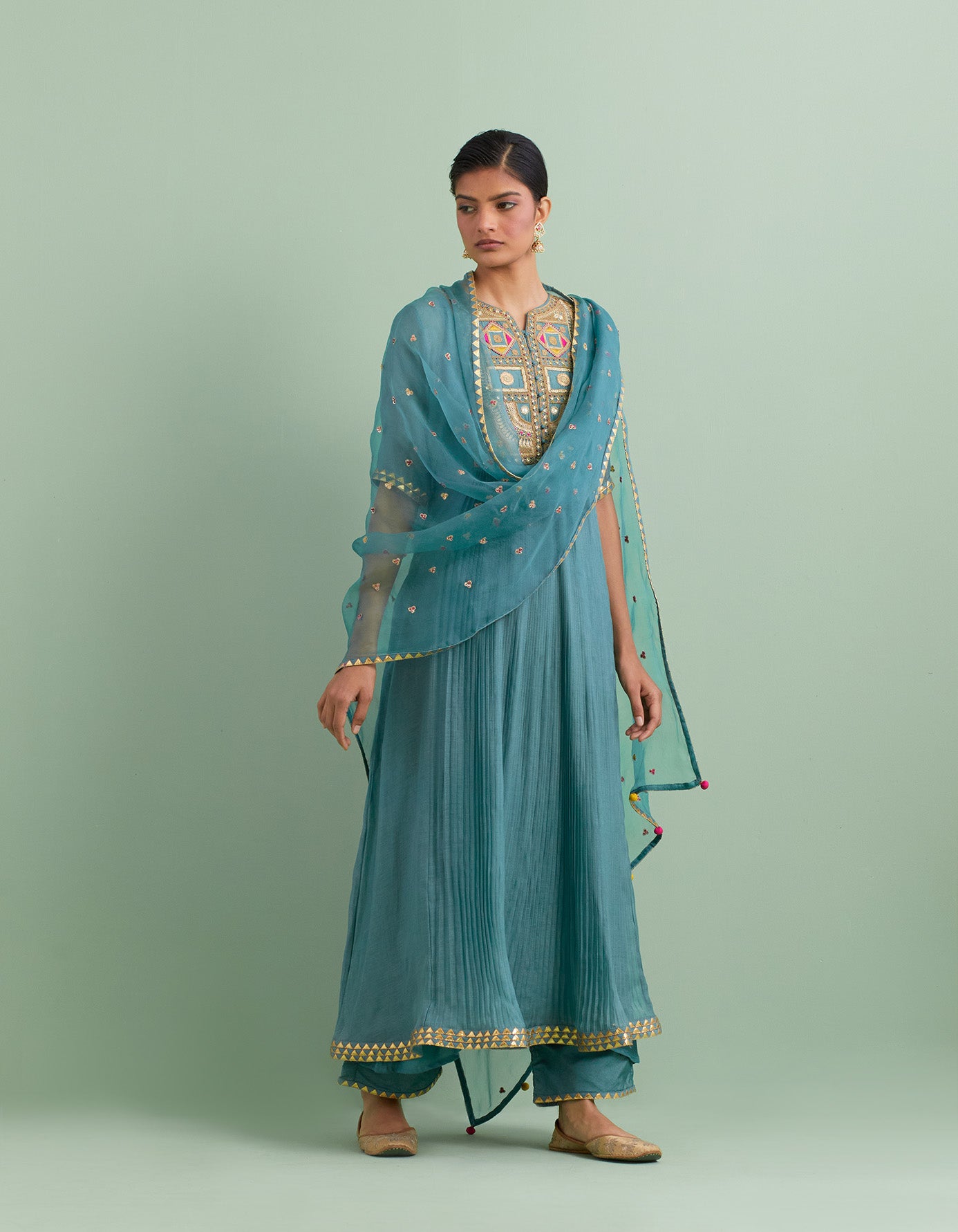 Teal Blue Kurta Set