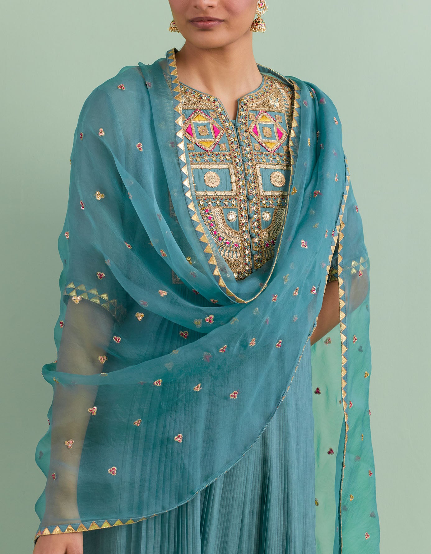 Teal Blue Kurta Set