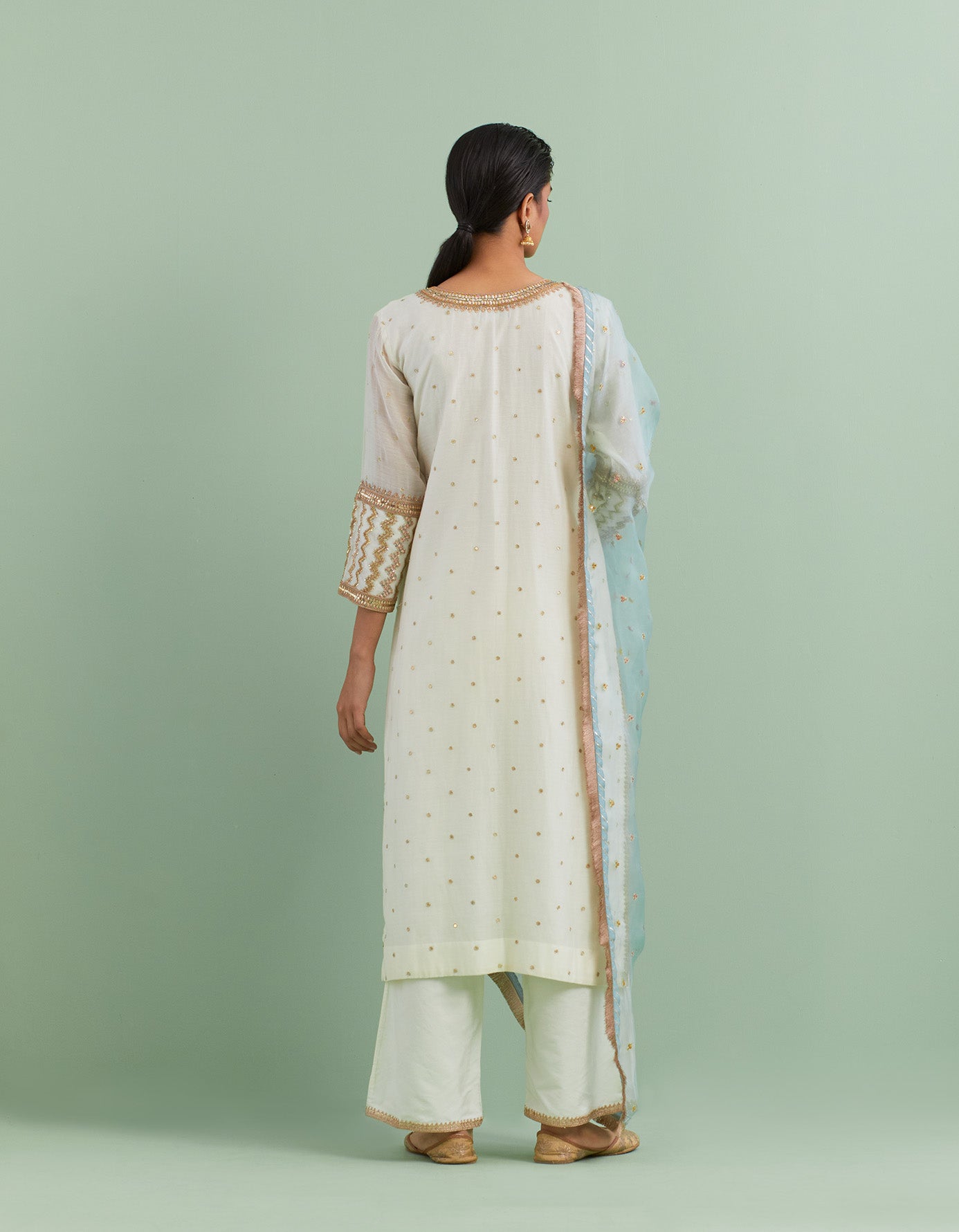 Ivory & Blue Kurta Set