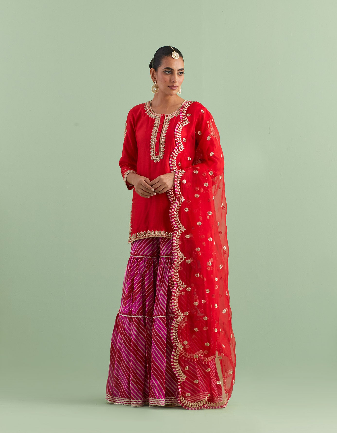 Red Leheriya Sharara Sets