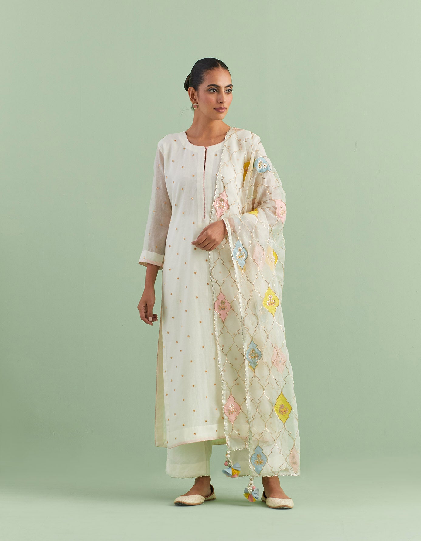 Ivory Cotton Kurta Set