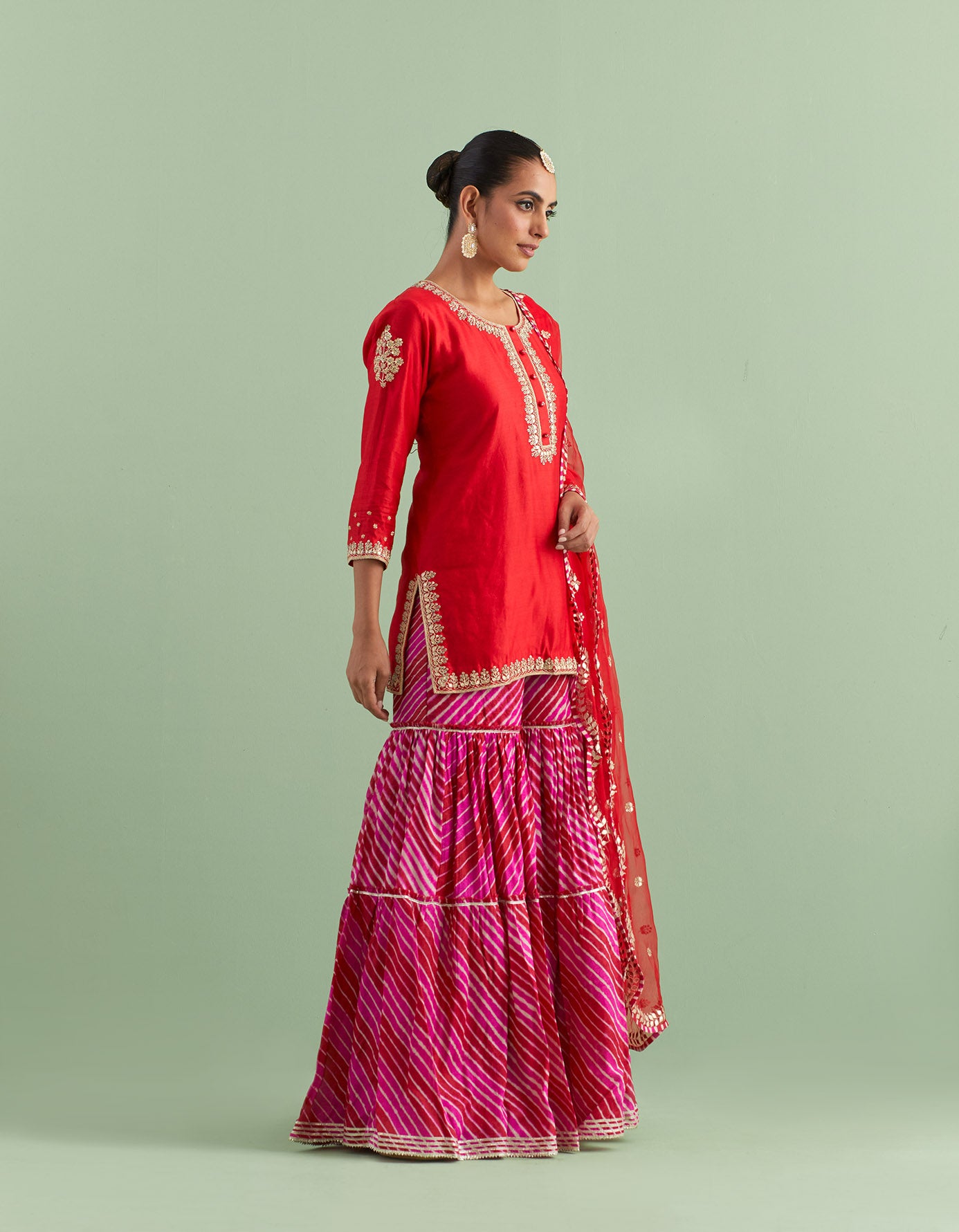 Red Leheriya Sharara Sets