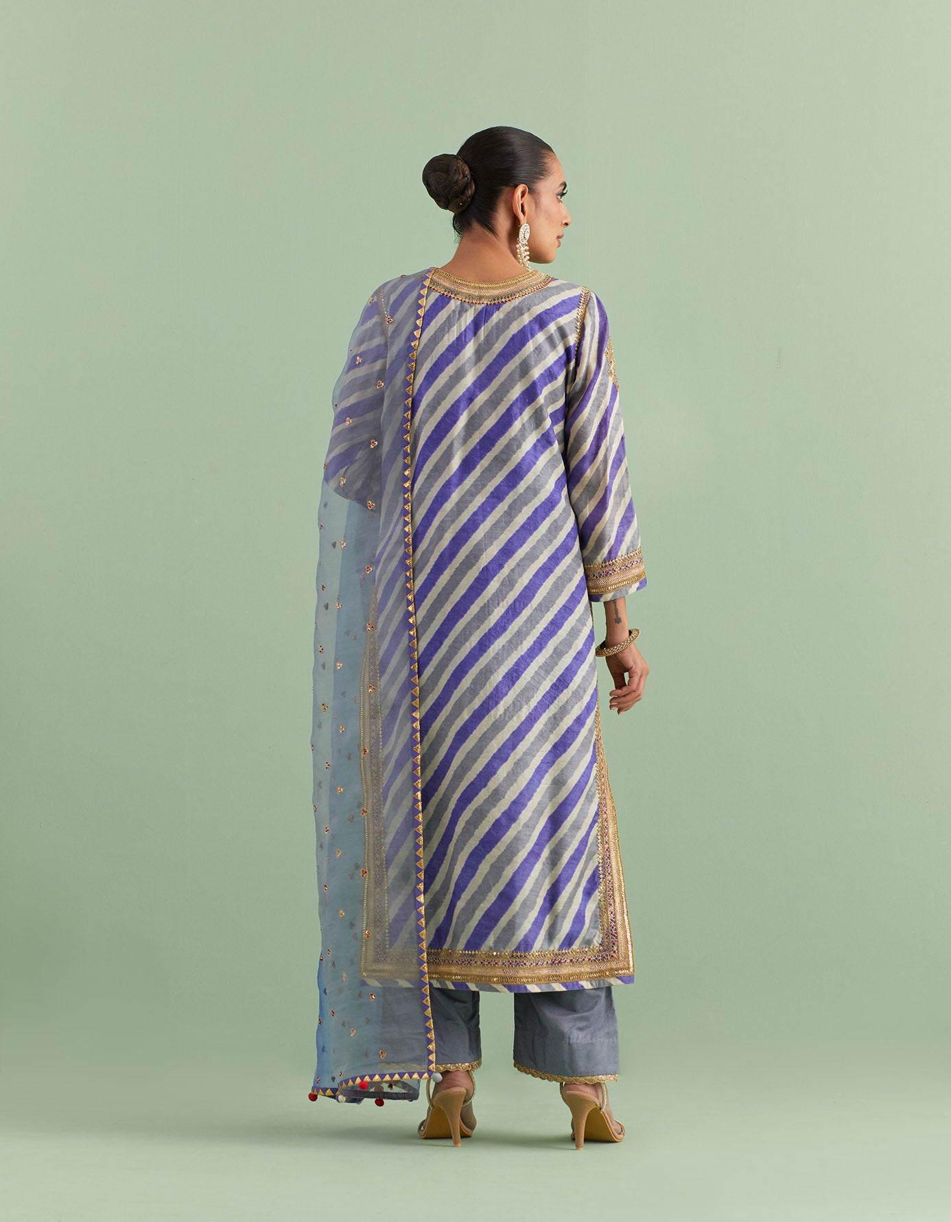 Purple Leheriya Kurta Sets