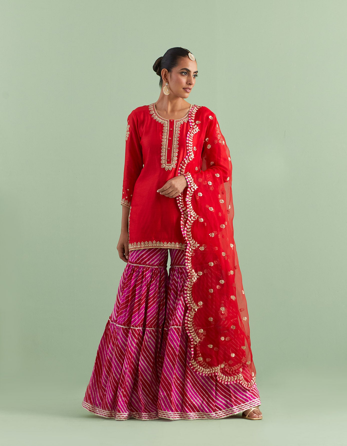 Red Leheriya Sharara Sets