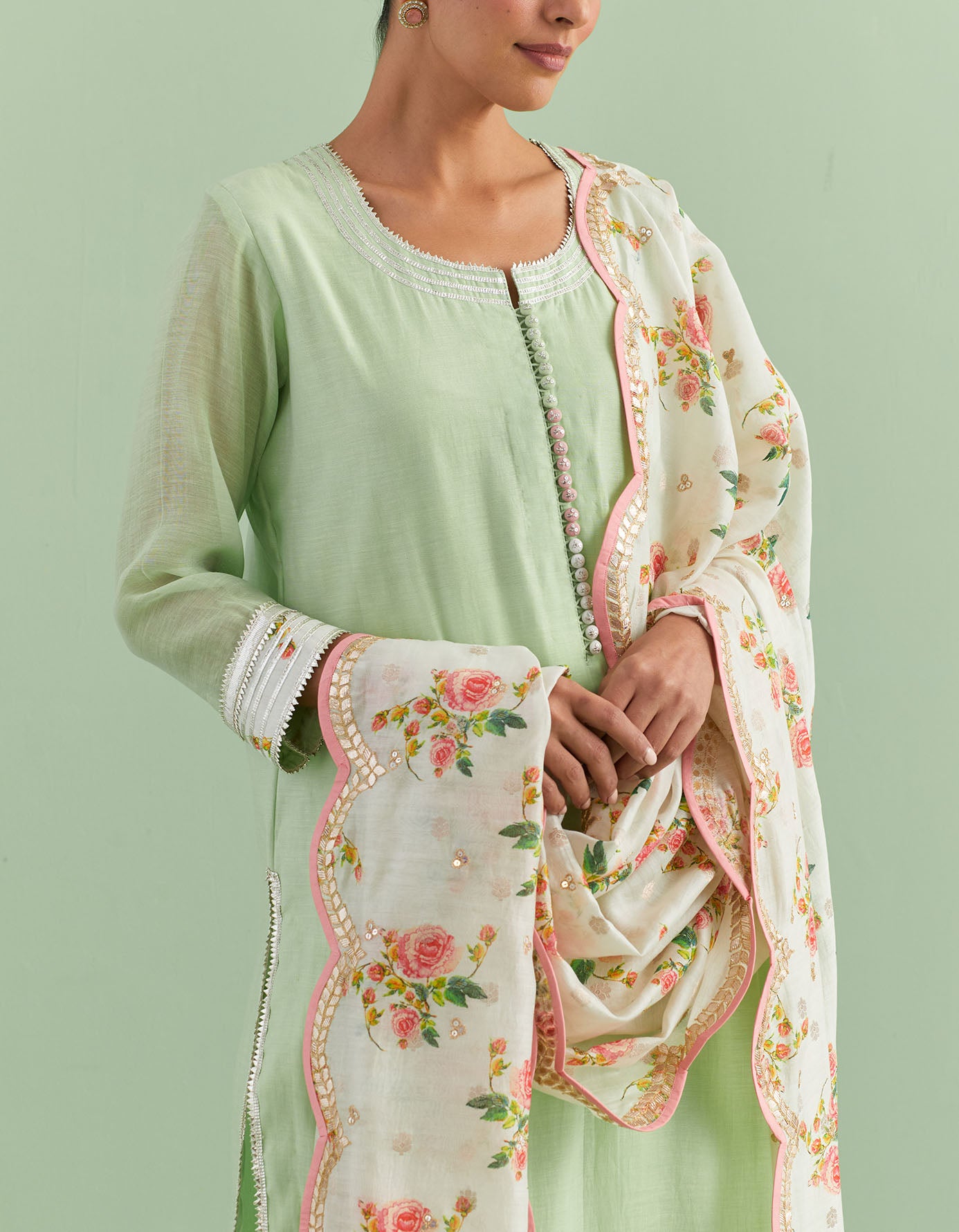 Sage Green Cotton Kurta Set