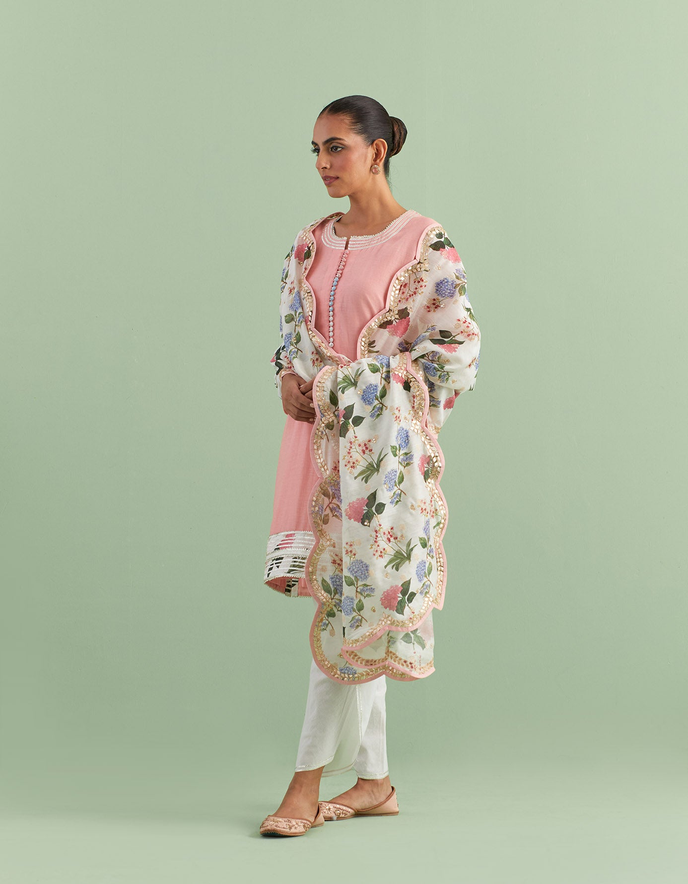 Pink Cotton Kurta Set