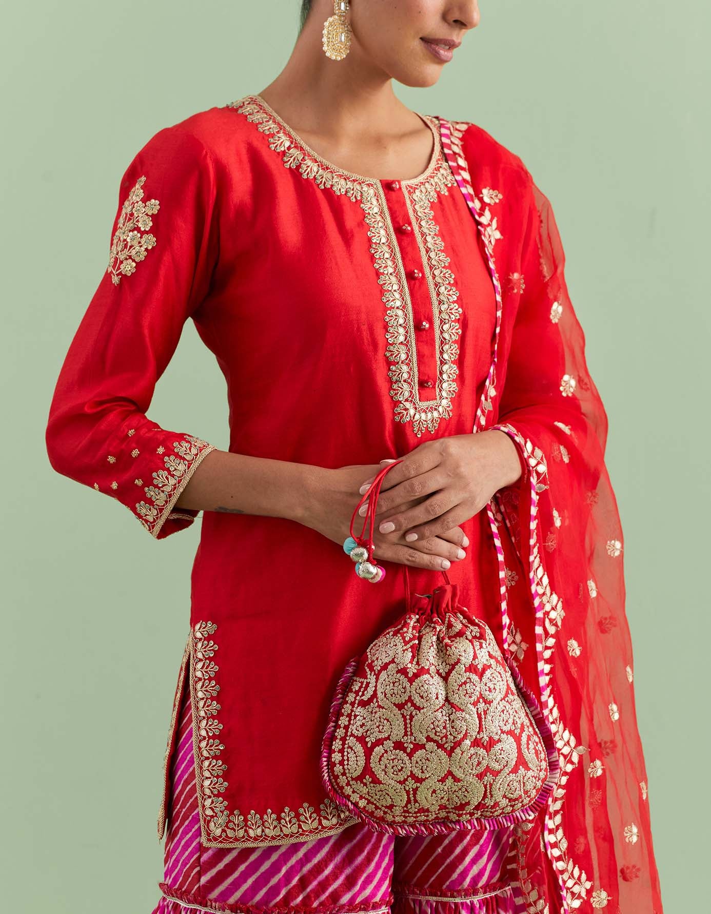 Red Leheriya Sharara Sets