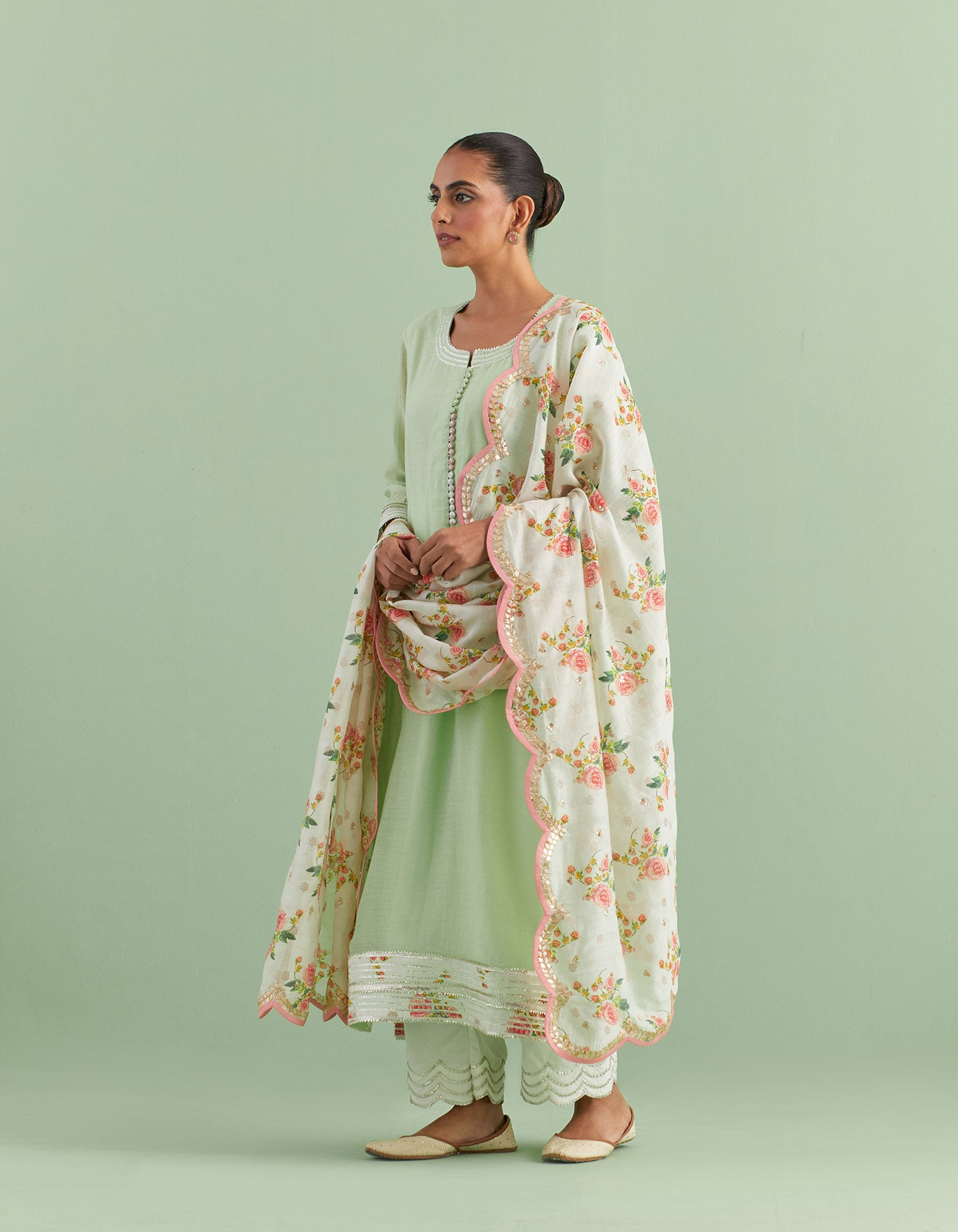 Sage Green Cotton Kurta Set