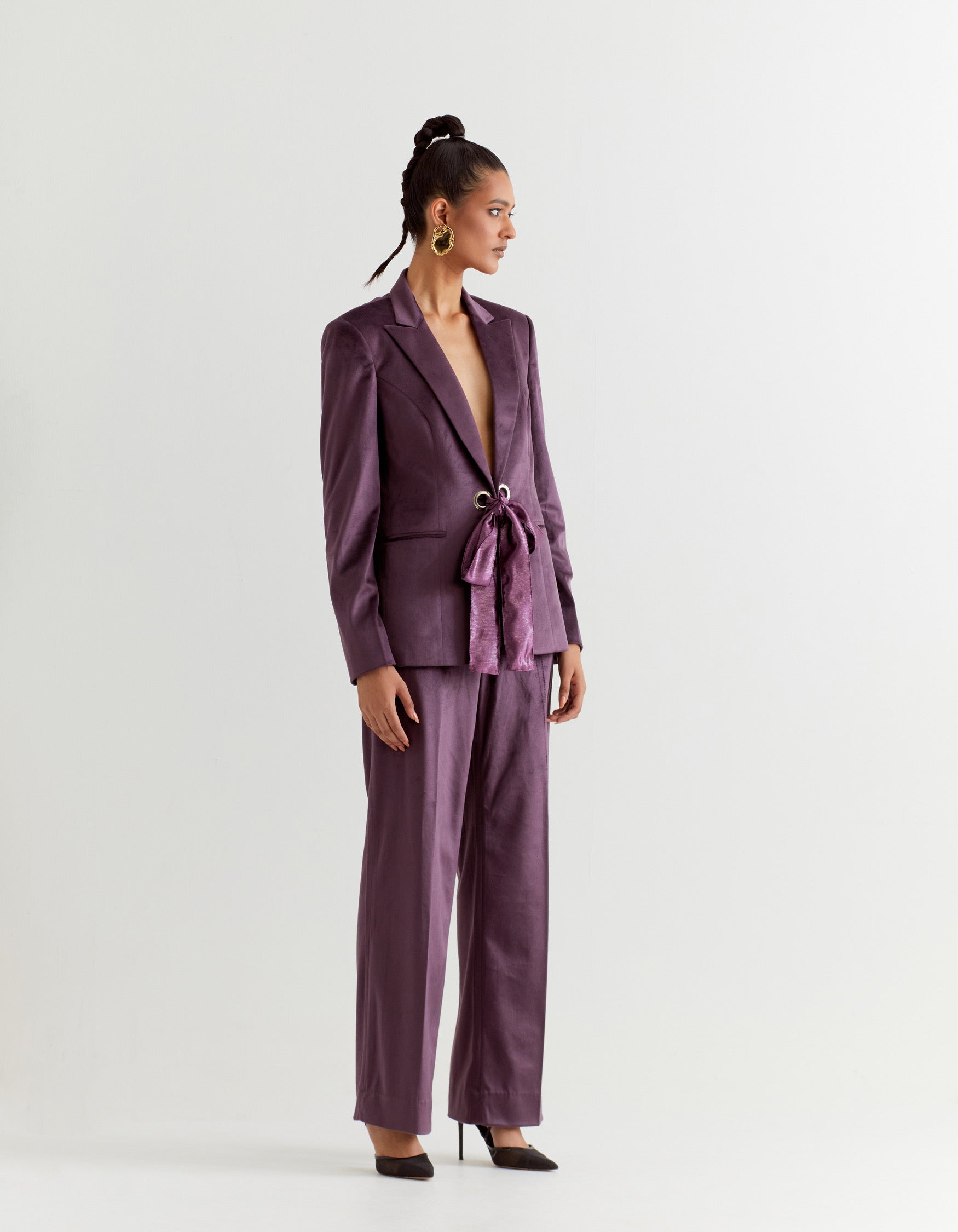 Purple Blazer with Eyelet