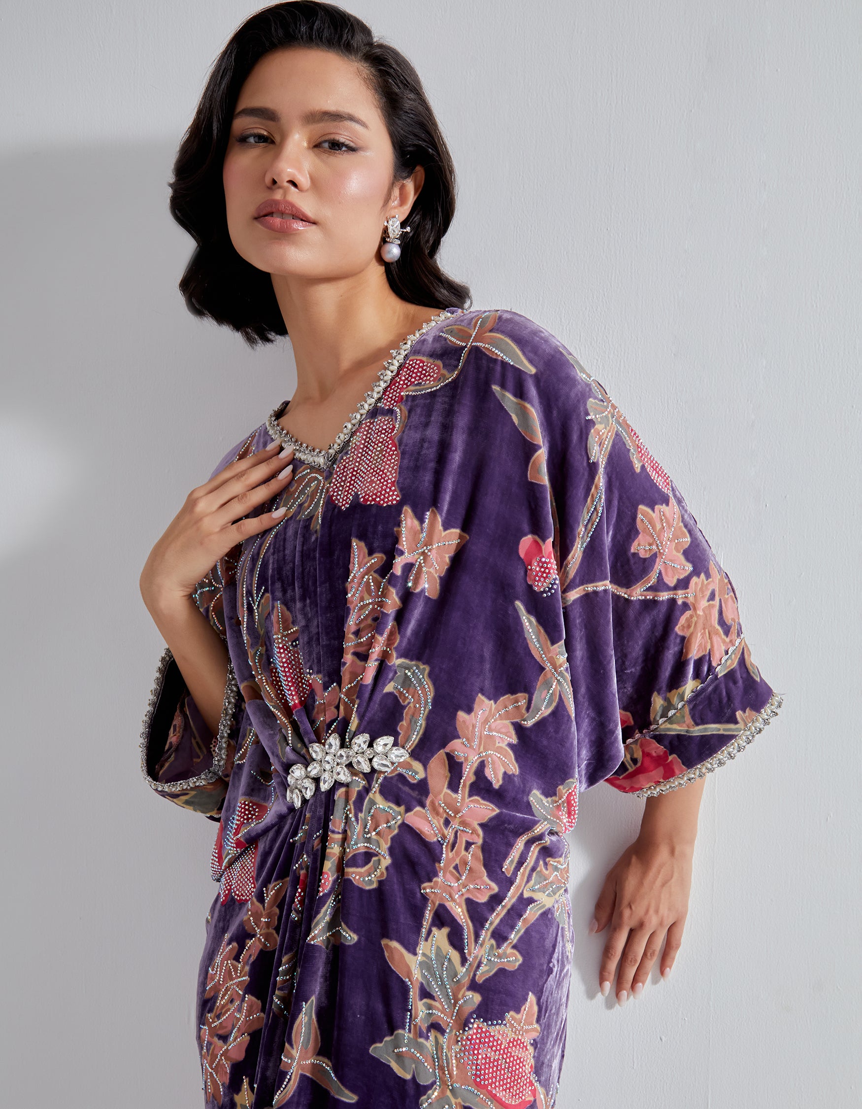 Purple Velvet Kaftan