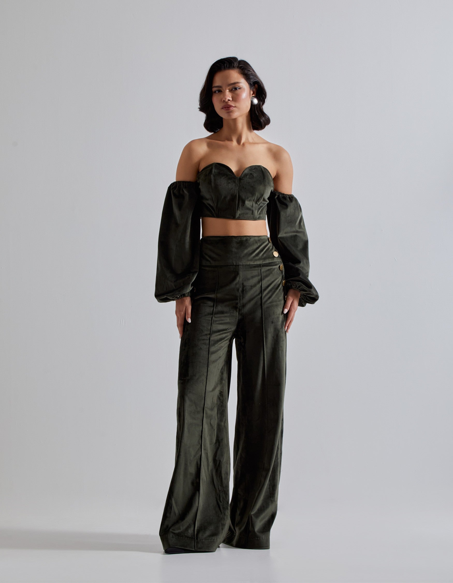Velvet Bustier Co-ord Set