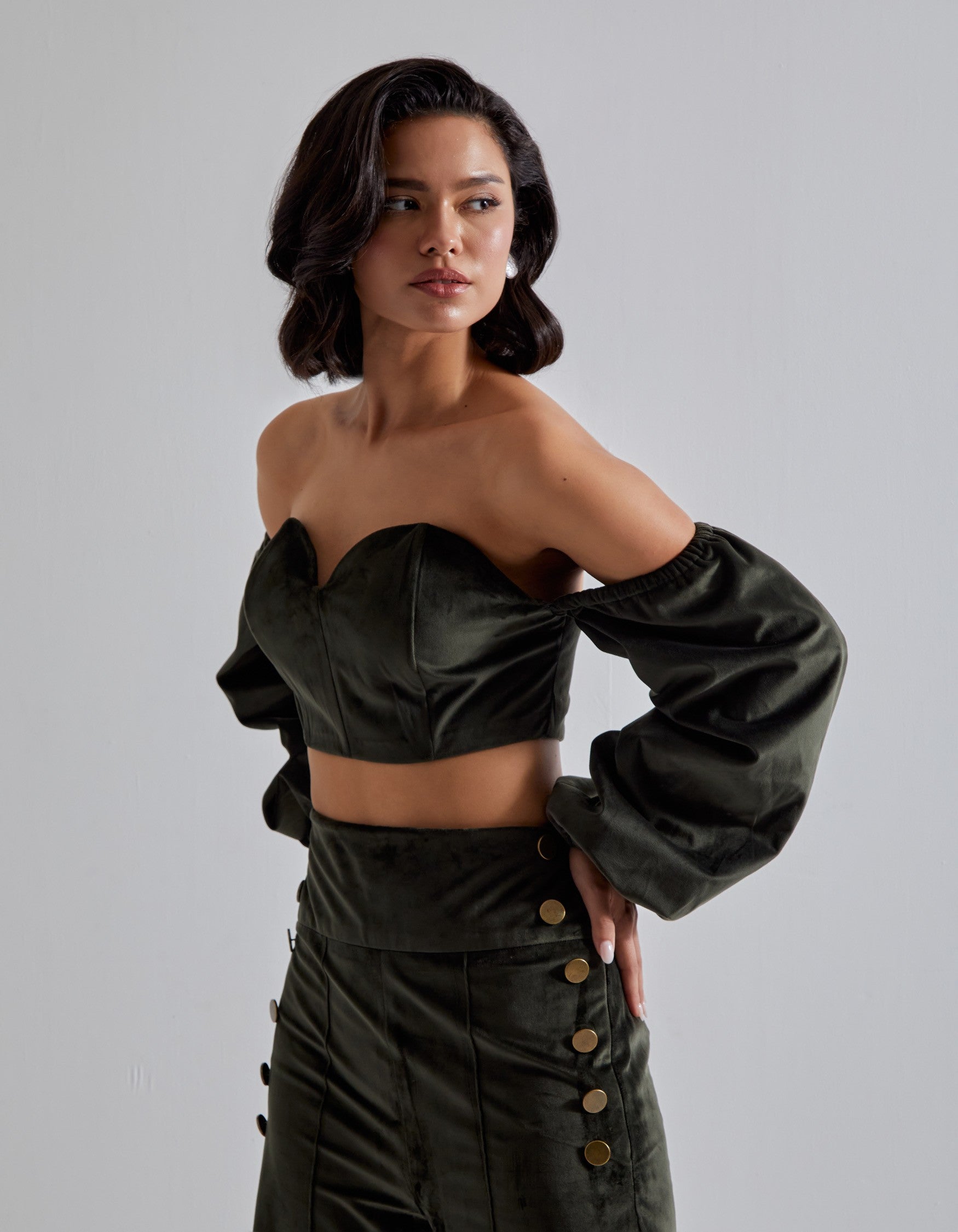 Velvet Bustier Co-ord Set