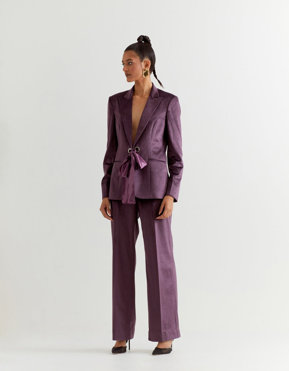Purple Wide Leg Pants