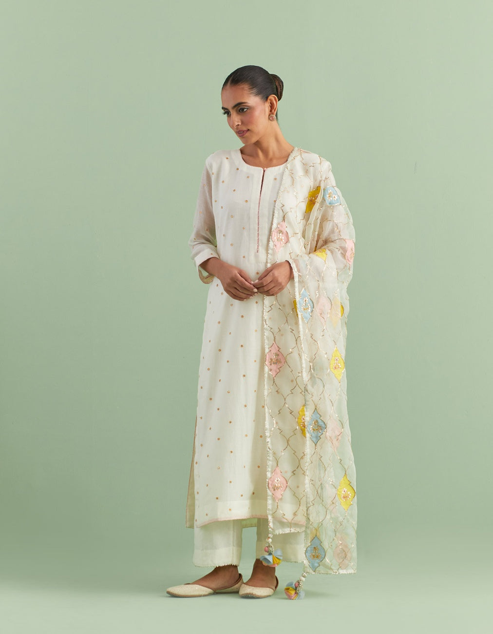 Ivory Cotton Kurta Set