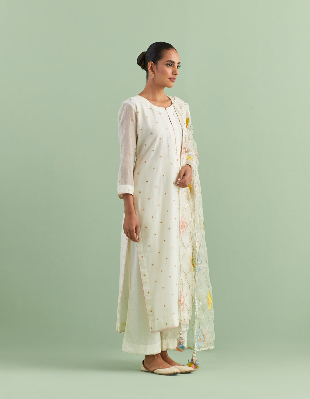 Ivory Cotton Kurta Set