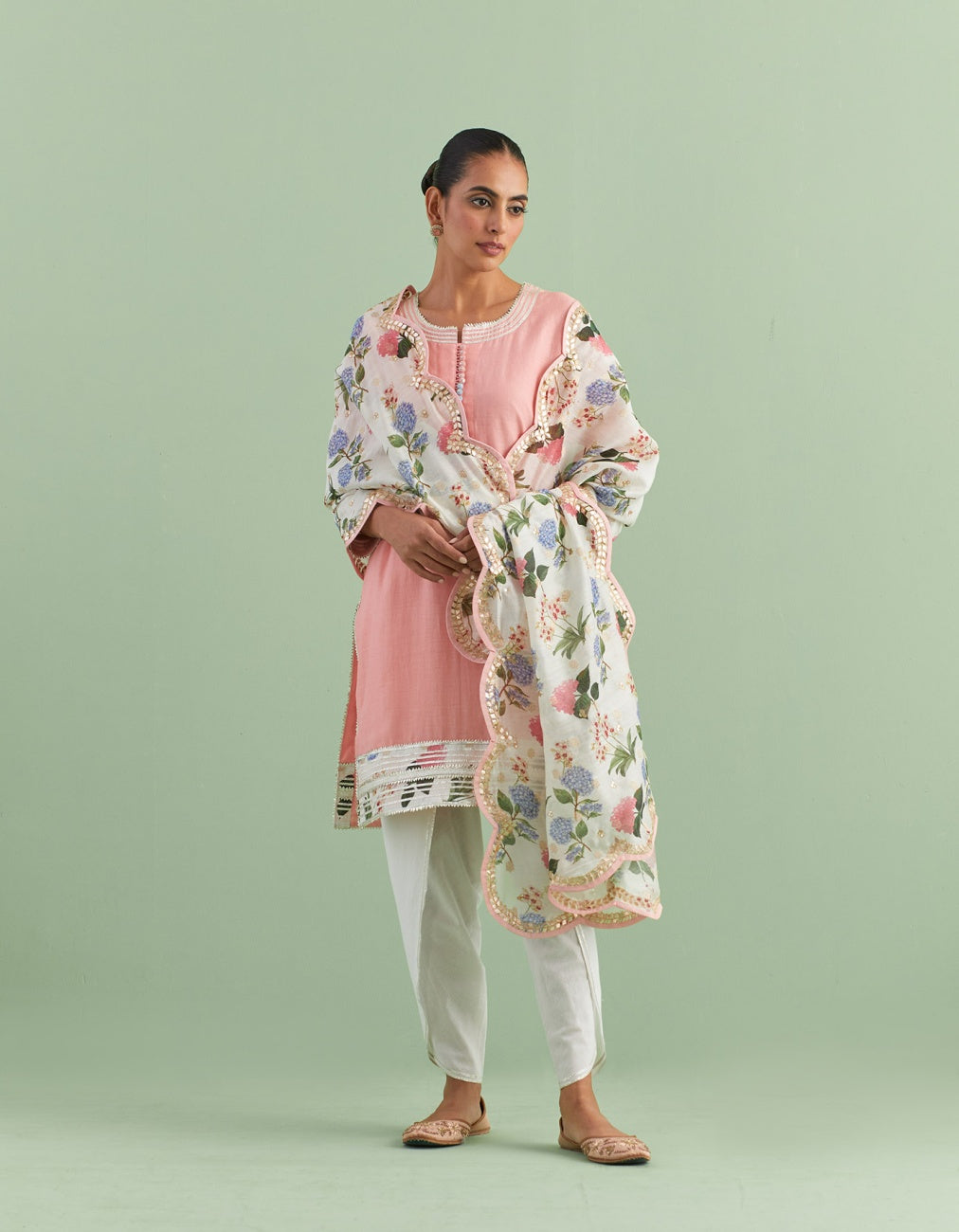 Pink Cotton Kurta Set