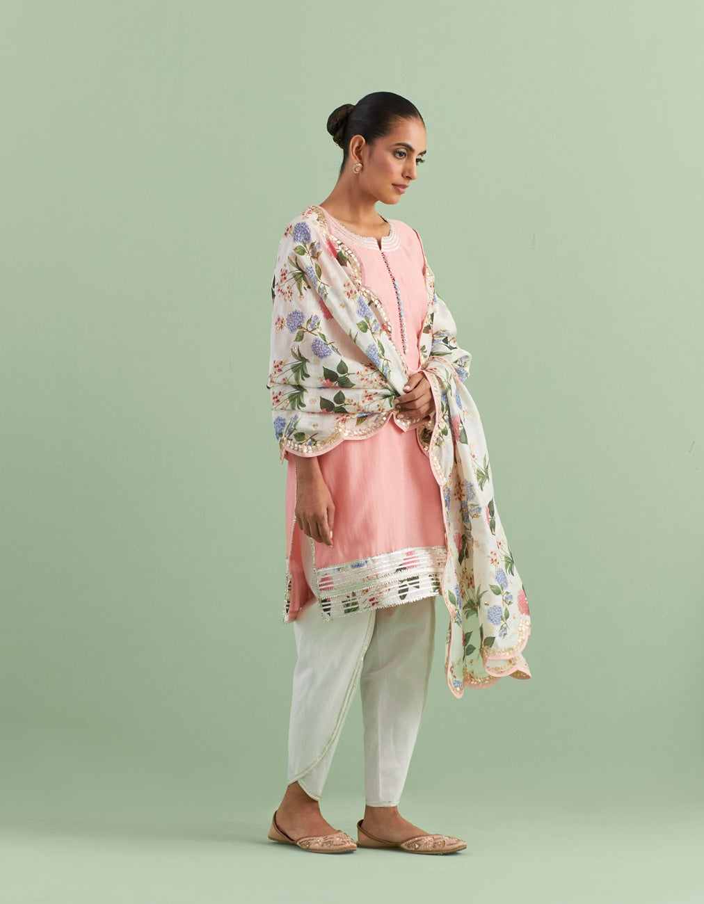 Pink Cotton Kurta Set