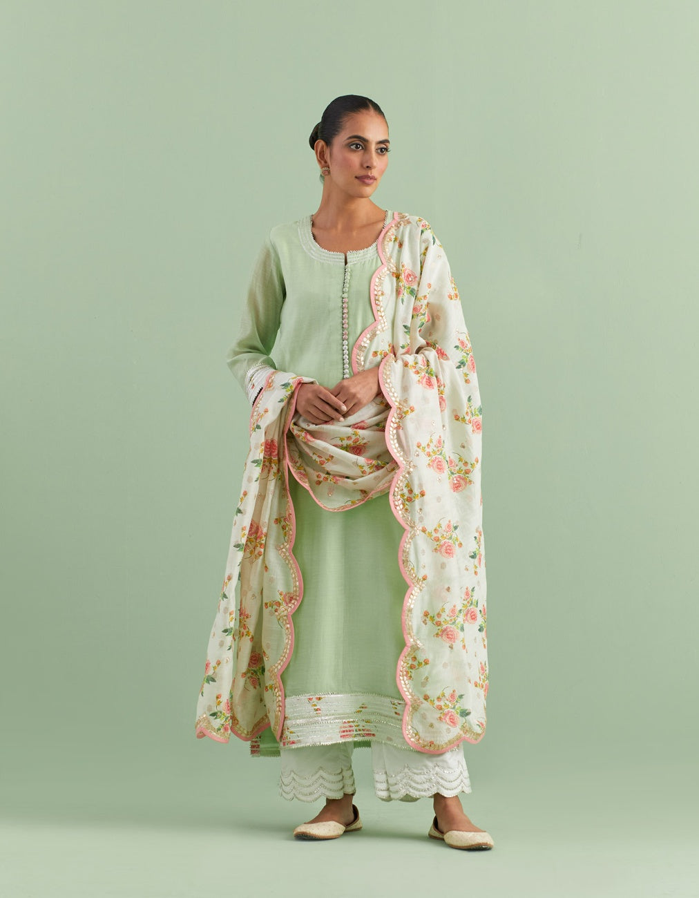 Sage Green Cotton Kurta Set