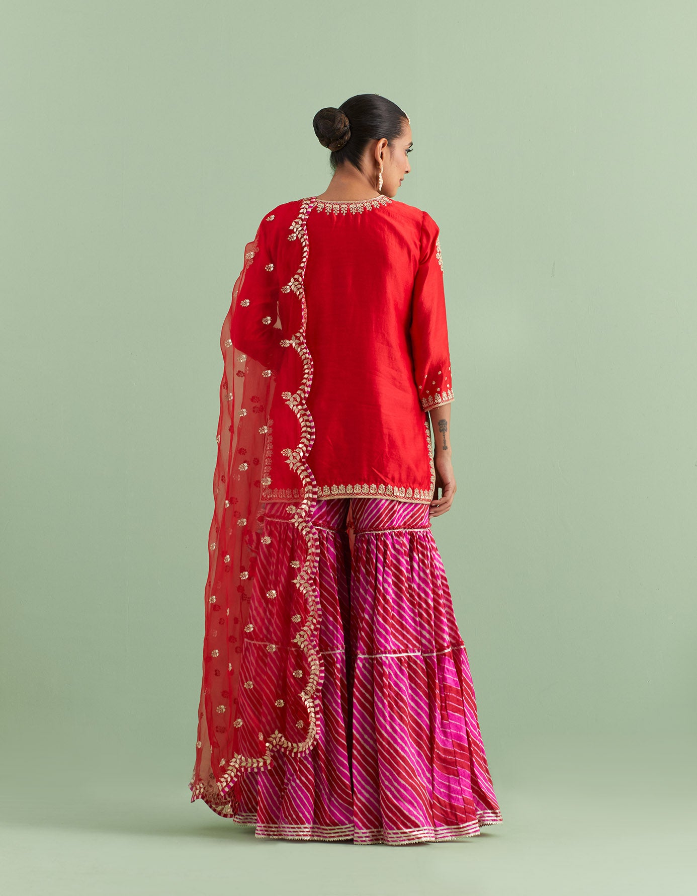 Red Leheriya Sharara Sets