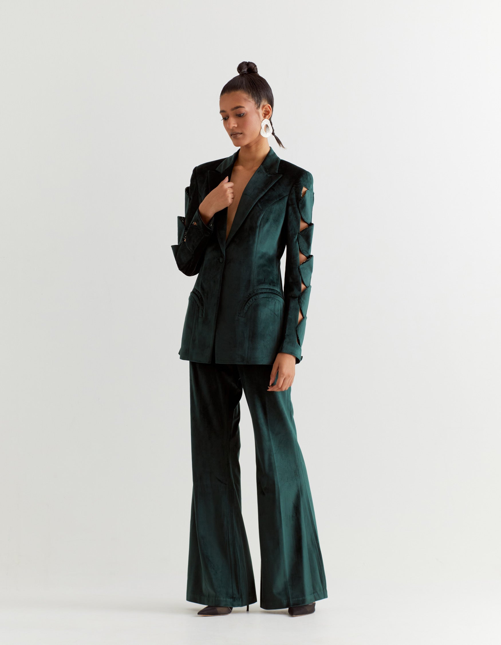 Green Flared Pants