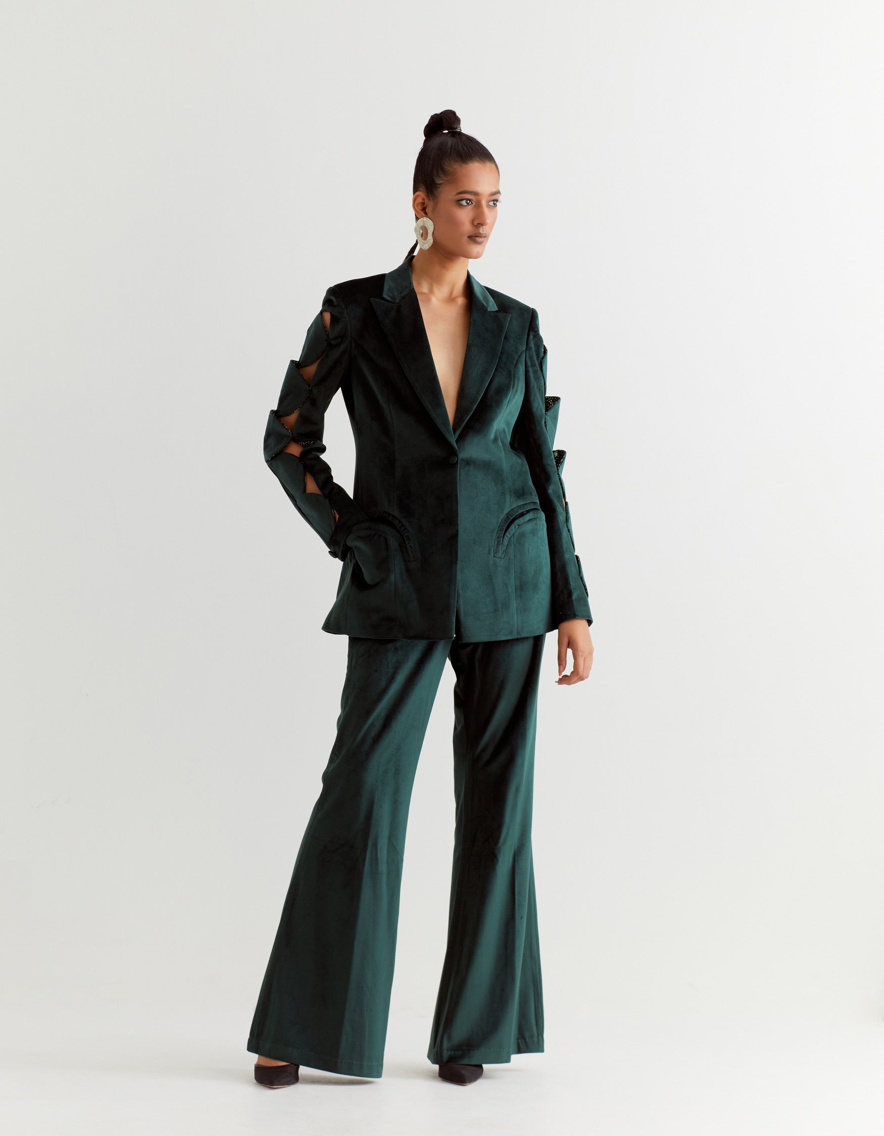 Green Flared Pants