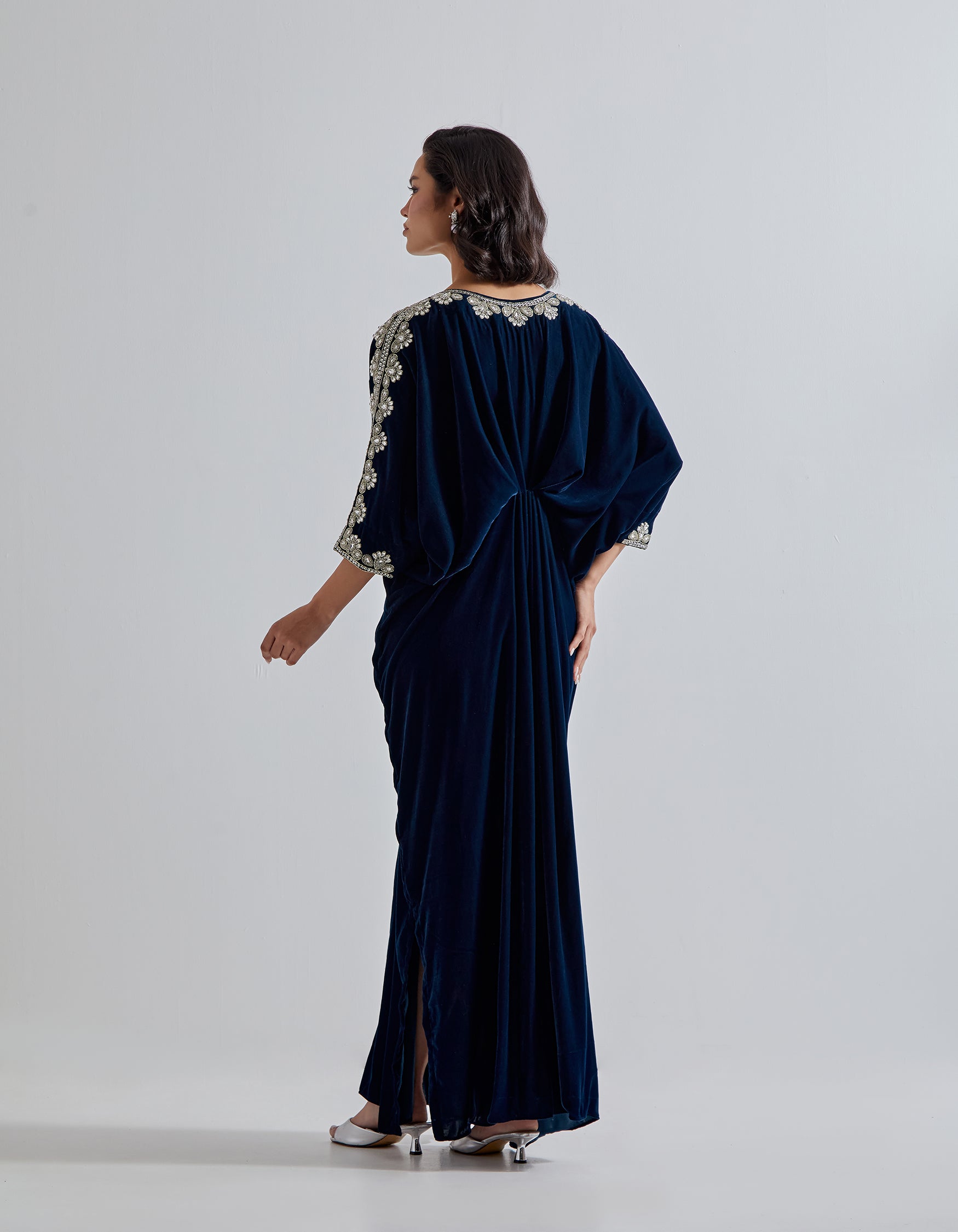 Royal Blue Velvet Kaftan