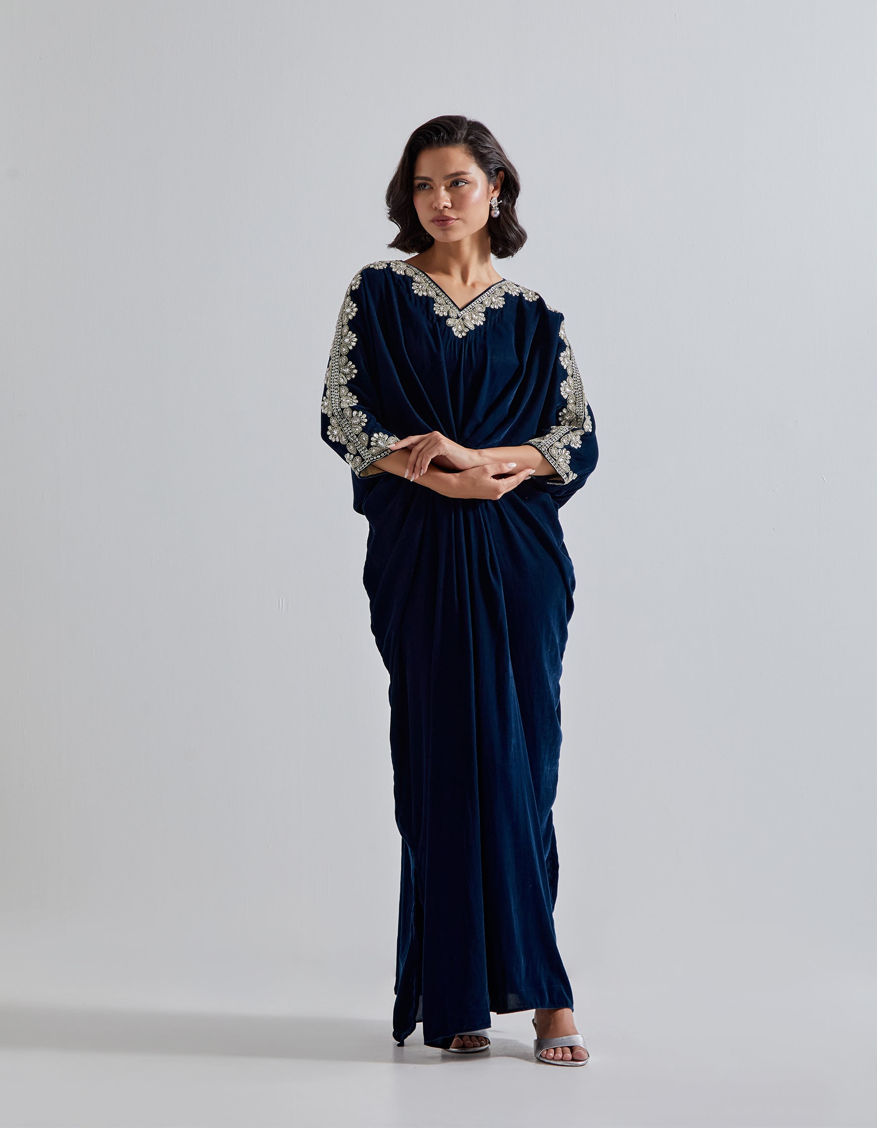 Royal Blue Velvet Kaftan