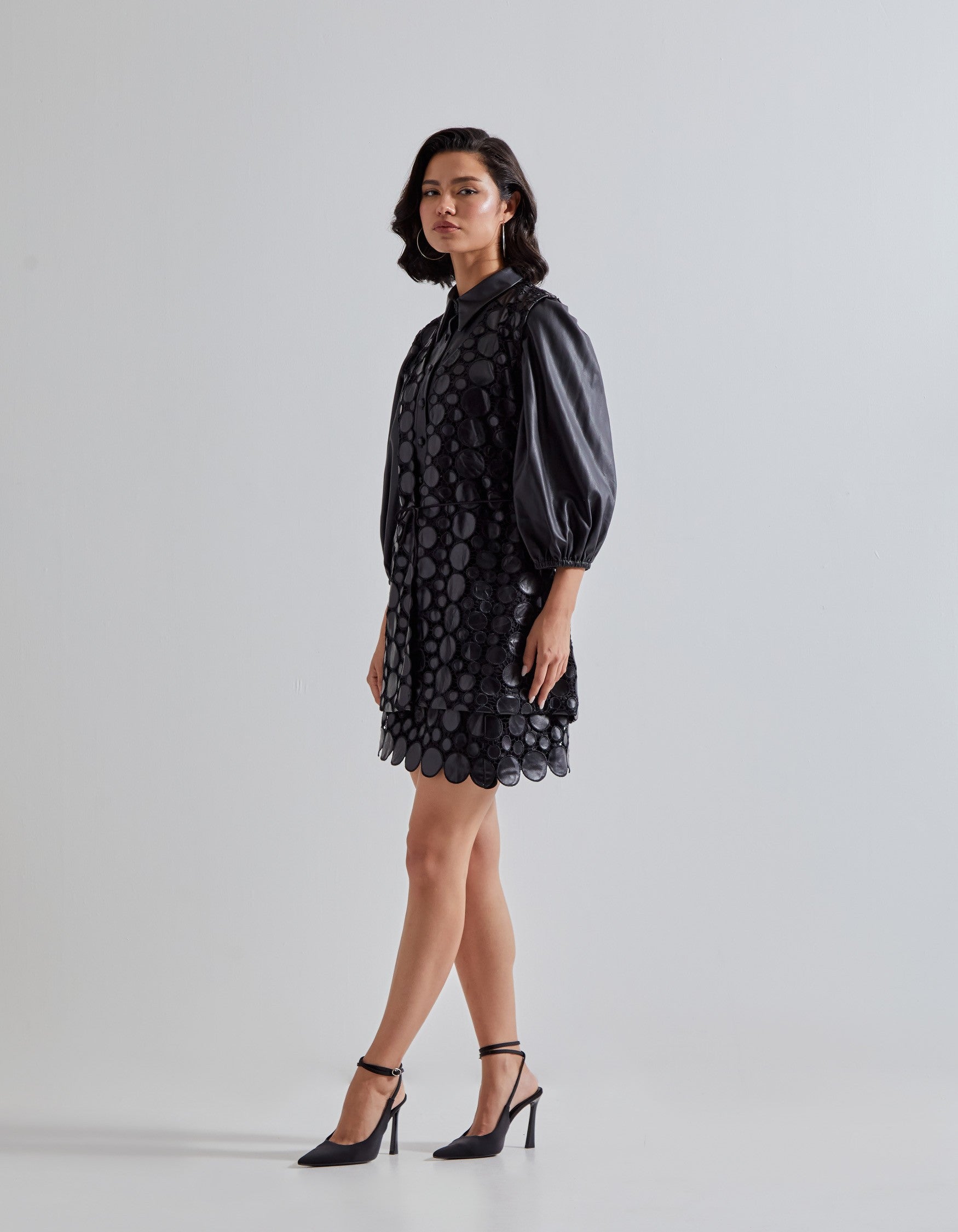 Black Leather Mini Dress