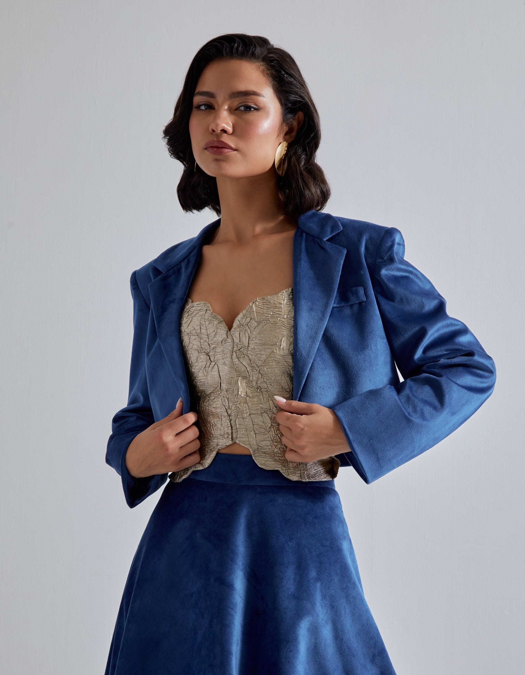 Blue Velvet Co-ord Set