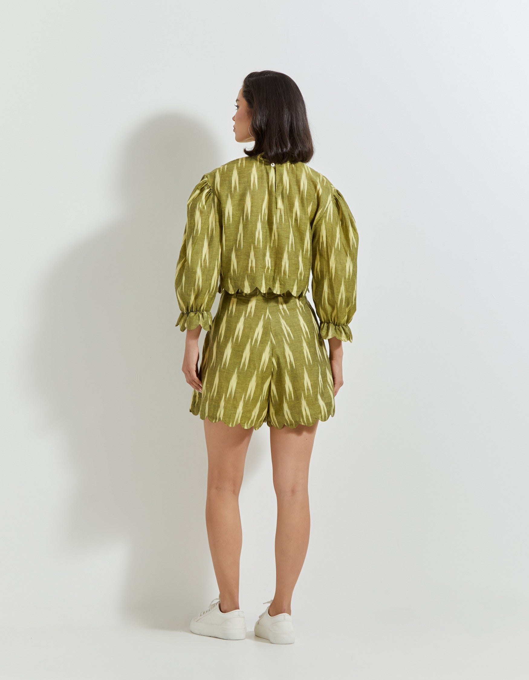 Green Ikat Shorts Cord Set